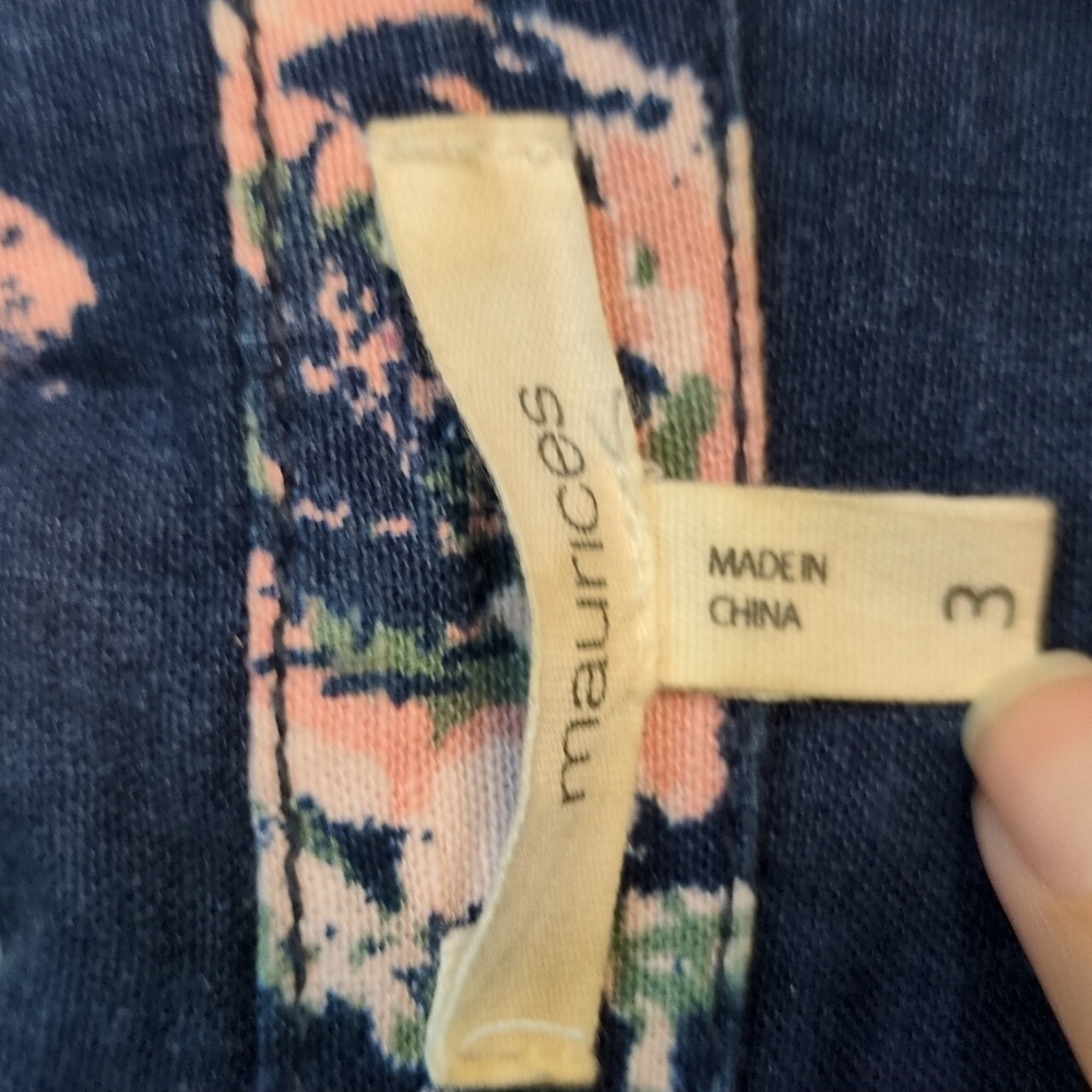 Maurices Navy Blue Pink Floral pattern jacket 3/4 sleeve Size 3X - Picture 6 of 8